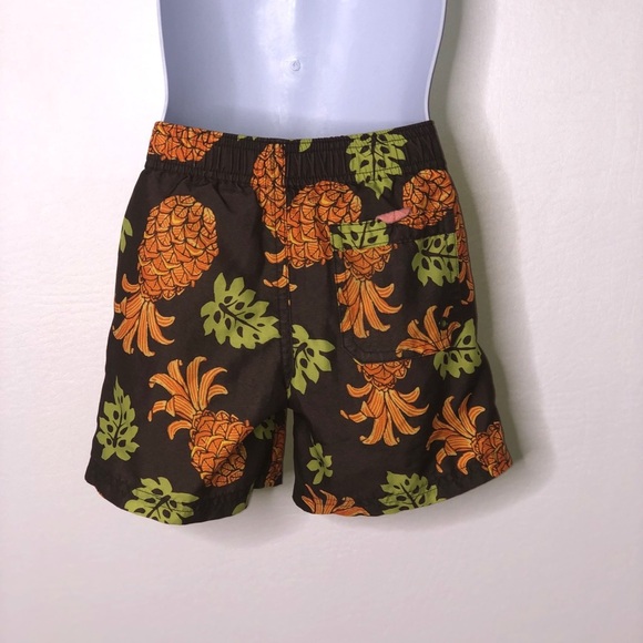 Gymboree toddler boys brown pineapple swim trunks - Picture 2 of 3